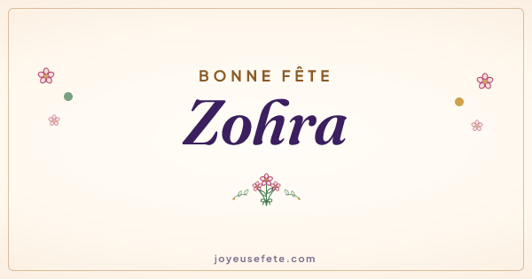 Image « Bonne fête Zohra » au format large