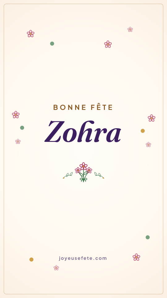 Image « Bonne fête Zohra » au format story