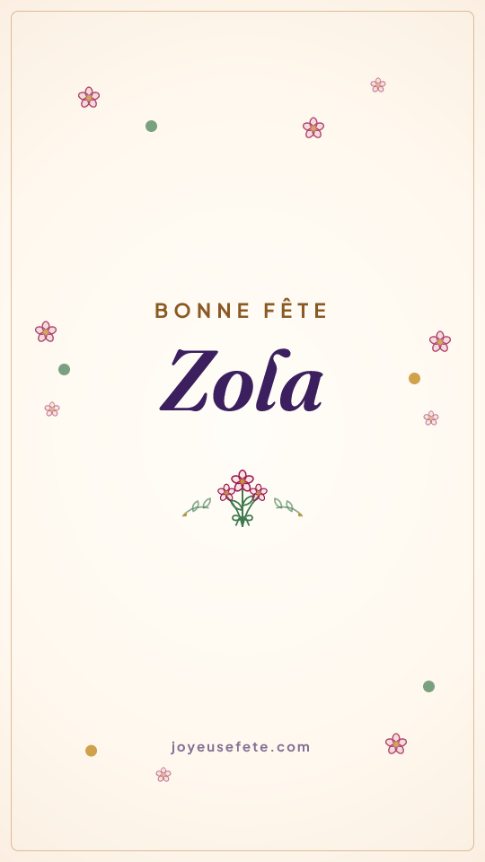 Image « Bonne fête Zola » au format story
