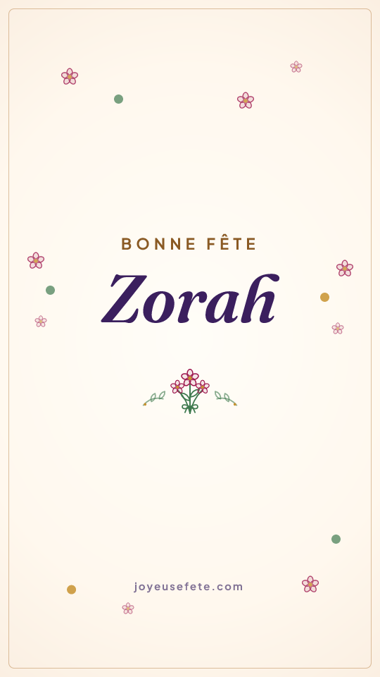 Image « Bonne fête Zorah » au format story