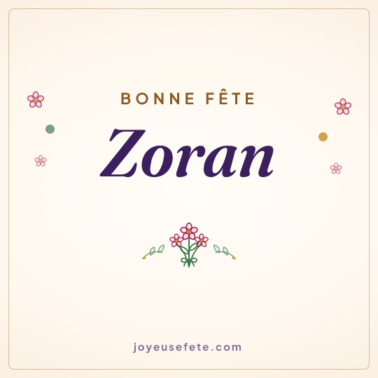 Image carrée « Bonne fête Zoran » pour WhatsApp