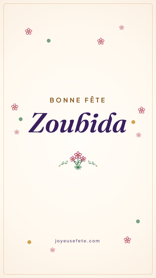 Image « Bonne fête Zoubida » au format story