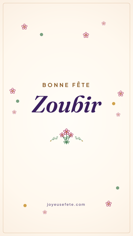 Image « Bonne fête Zoubir » au format story