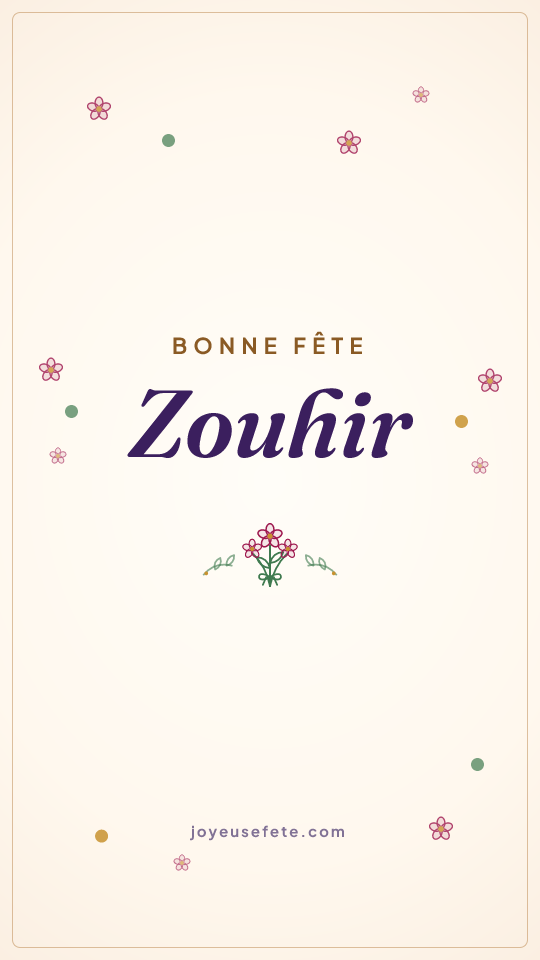 Image « Bonne fête Zouhir » au format story