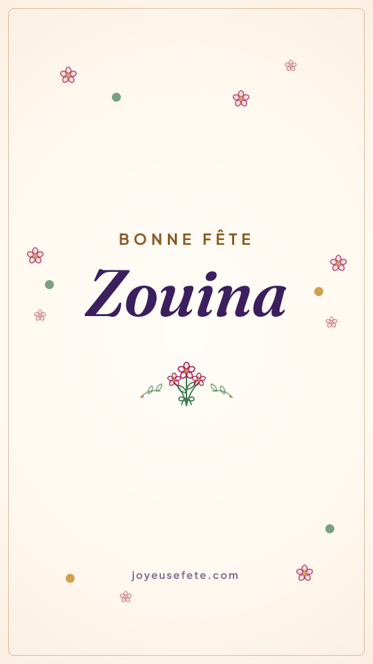 Image « Bonne fête Zouina » au format story