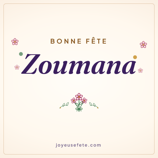 Image carrée « Bonne fête Zoumana » pour WhatsApp