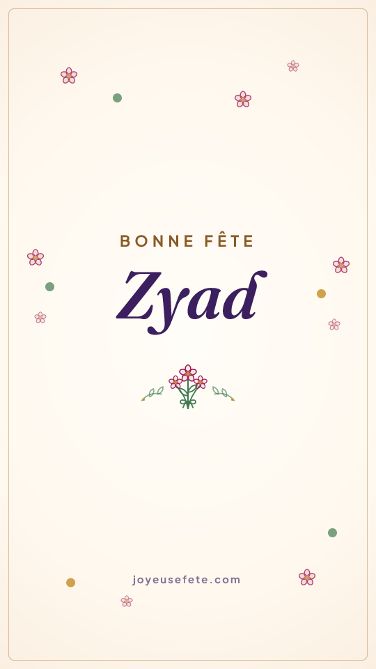 Image « Bonne fête Zyad » au format story