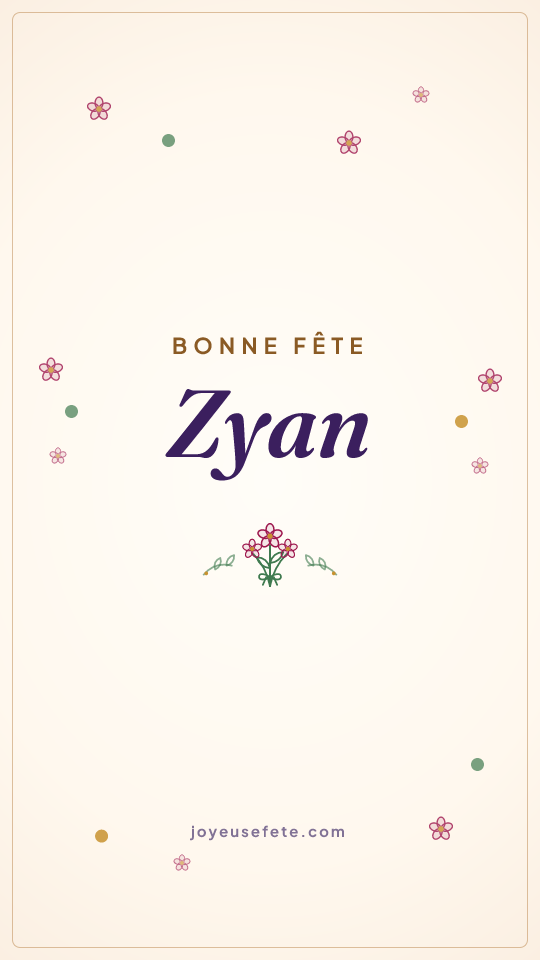 Image « Bonne fête Zyan » au format story