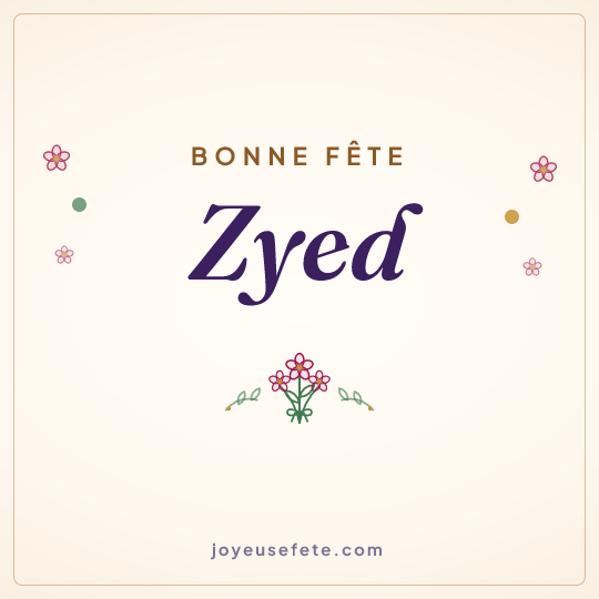 Image carrée « Bonne fête Zyed » pour WhatsApp