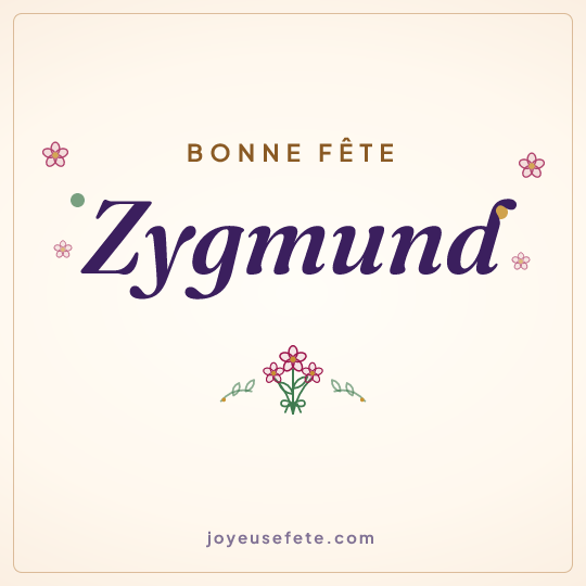 Image carrée « Bonne fête Zygmund » pour WhatsApp