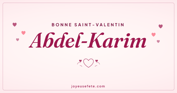 Image « Bonne Saint-Valentin Abdel-Karim » au format large