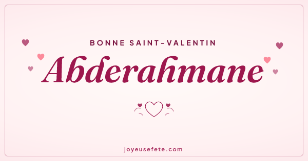 Image « Bonne Saint-Valentin Abderahmane » au format large