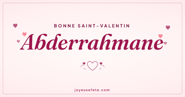 Image « Bonne Saint-Valentin Abderrahmane » au format large