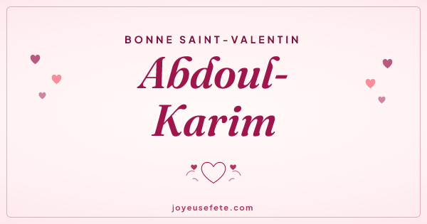 Image « Bonne Saint-Valentin Abdoul-Karim » au format large