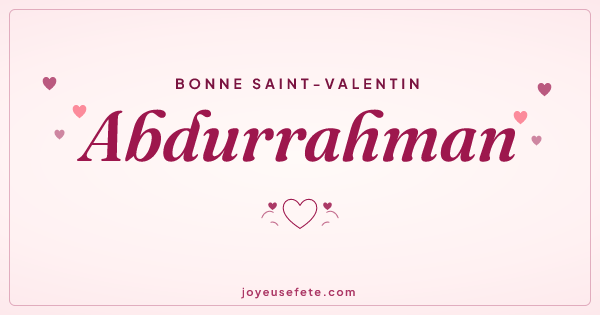 Image « Bonne Saint-Valentin Abdurrahman » au format large