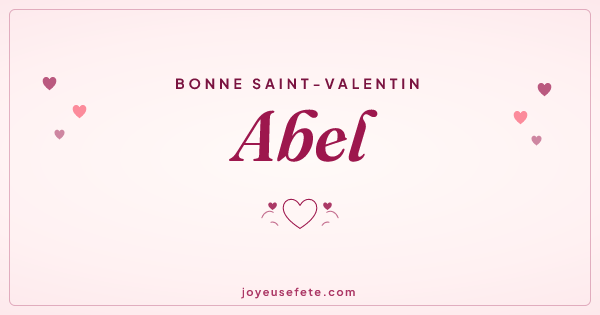 Image « Bonne Saint-Valentin Abel » au format large