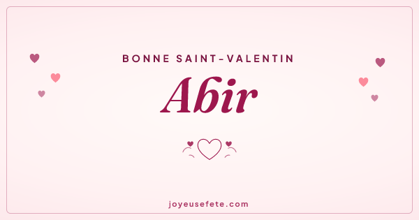 Image « Bonne Saint-Valentin Abir » au format large