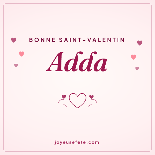 Image carrée « Bonne Saint-Valentin Adda » pour WhatsApp