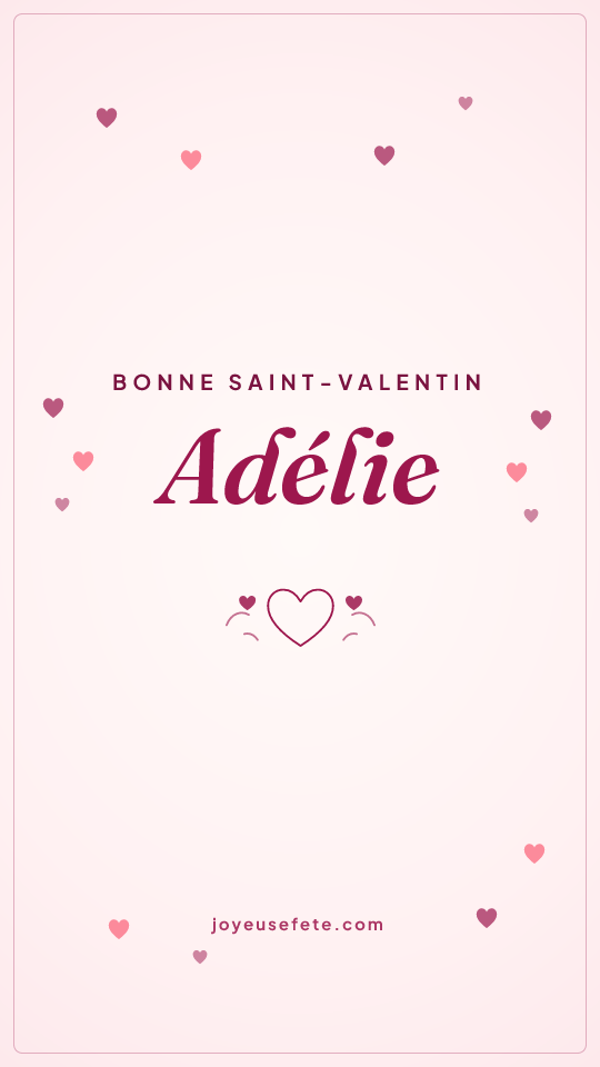 Image « Bonne Saint-Valentin Adélie » au format story