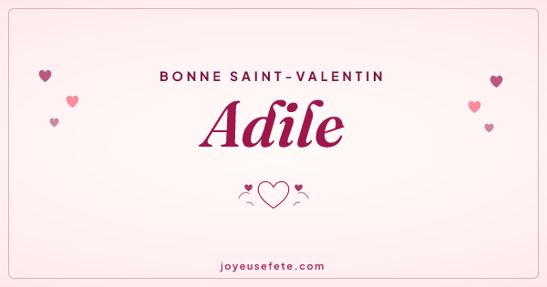Image « Bonne Saint-Valentin Adile » au format large