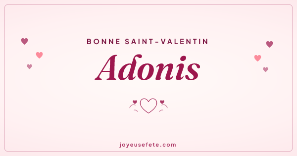Image « Bonne Saint-Valentin Adonis » au format large