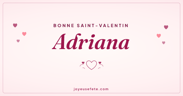 Image « Bonne Saint-Valentin Adriana » au format large