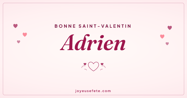 Image « Bonne Saint-Valentin Adrien » au format large