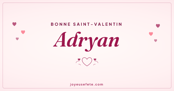 Image « Bonne Saint-Valentin Adryan » au format large