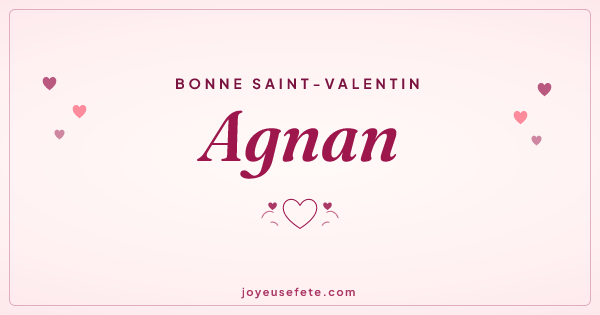 Image « Bonne Saint-Valentin Agnan » au format large
