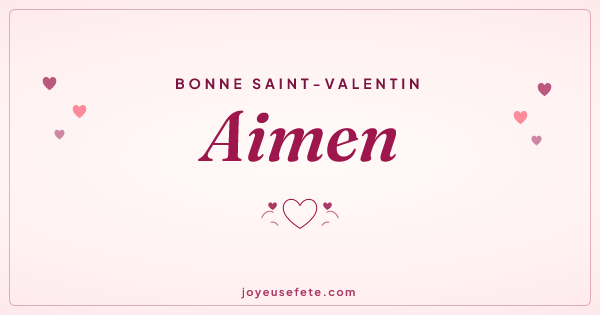 Image « Bonne Saint-Valentin Aimen » au format large