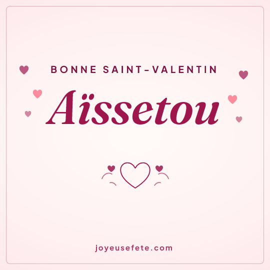 Image carrée « Bonne Saint-Valentin Aïssetou » pour WhatsApp