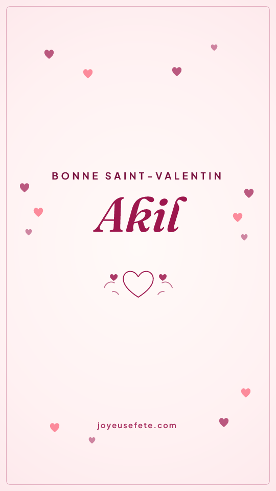 Image « Bonne Saint-Valentin Akil » au format story