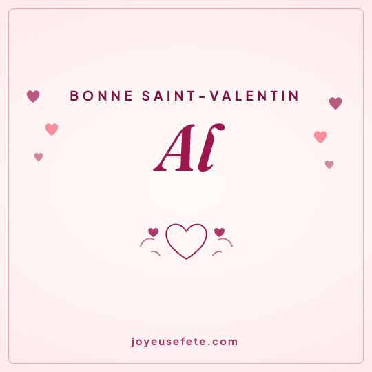 Image carrée « Bonne Saint-Valentin Al » pour WhatsApp