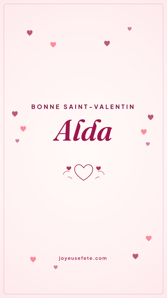 Image « Bonne Saint-Valentin Alda » au format story
