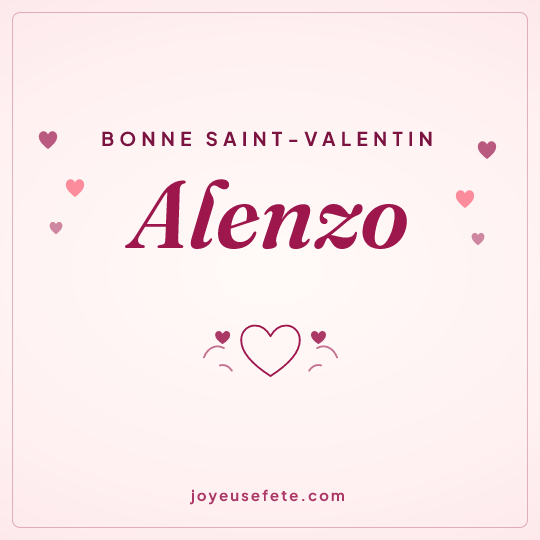 Image carrée « Bonne Saint-Valentin Alenzo » pour WhatsApp