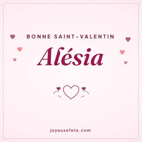 Image carrée « Bonne Saint-Valentin Alésia » pour WhatsApp