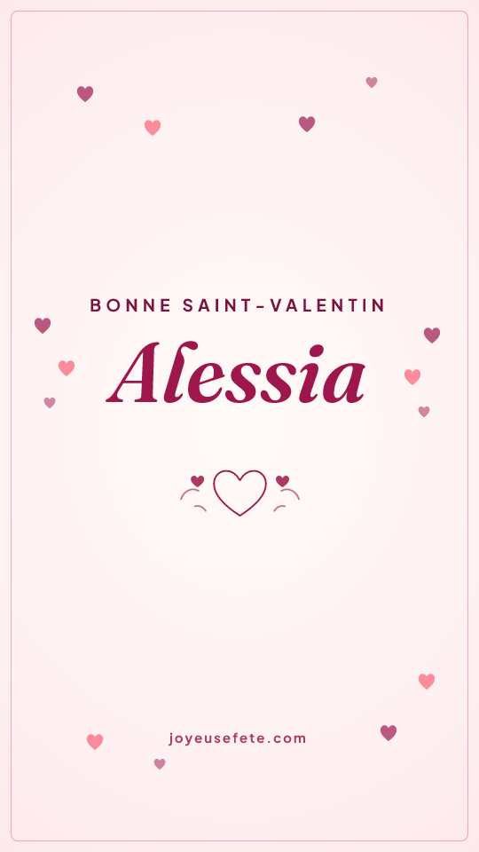 Image « Bonne Saint-Valentin Alessia » au format story