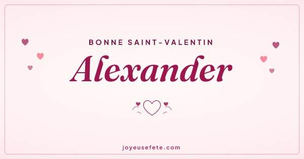 Image « Bonne Saint-Valentin Alexander » au format large