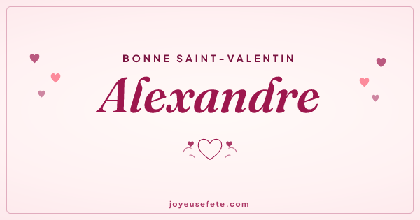 Image « Bonne Saint-Valentin Alexandre » au format large