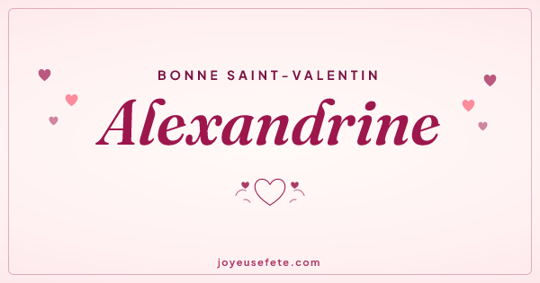 Image « Bonne Saint-Valentin Alexandrine » au format large