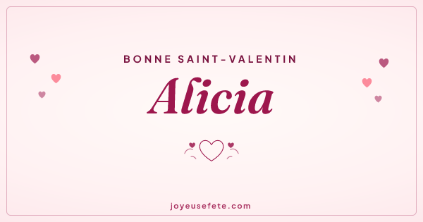 Image « Bonne Saint-Valentin Alicia » au format large