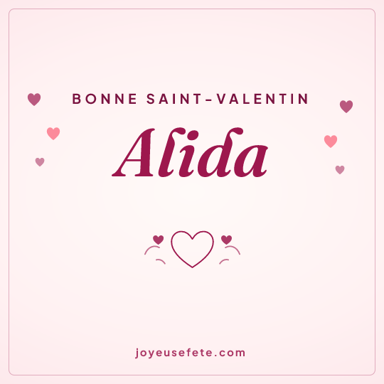 Image carrée « Bonne Saint-Valentin Alida » pour WhatsApp