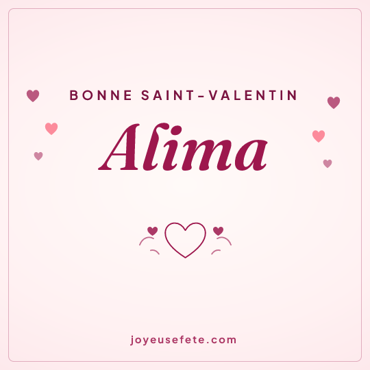 Image carrée « Bonne Saint-Valentin Alima » pour WhatsApp
