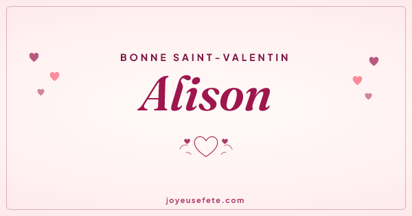 Image « Bonne Saint-Valentin Alison » au format large