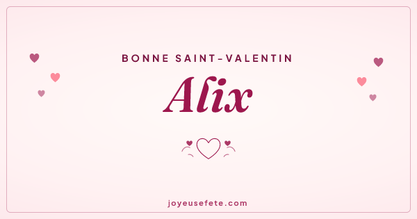 Image « Bonne Saint-Valentin Alix » au format large