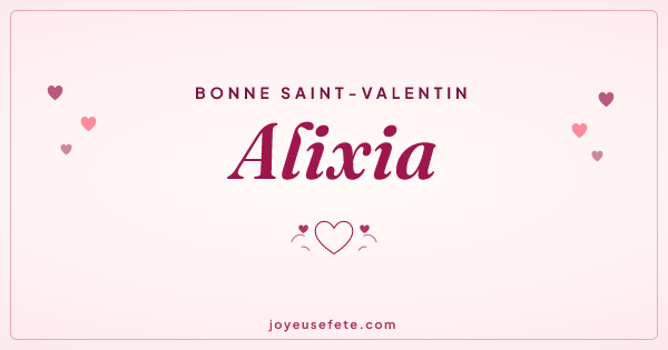 Image « Bonne Saint-Valentin Alixia » au format large