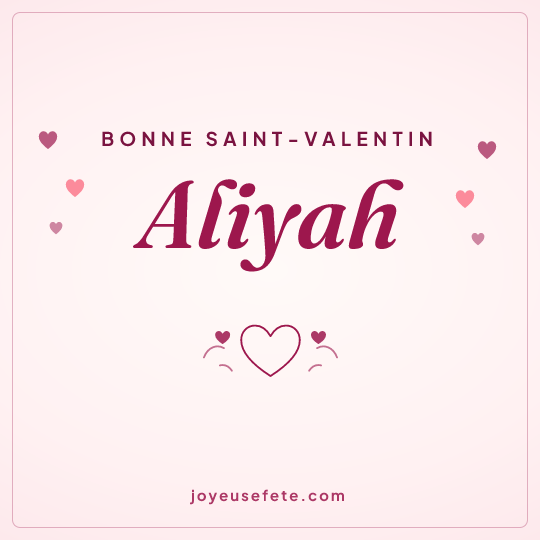 Image carrée « Bonne Saint-Valentin Aliyah » pour WhatsApp