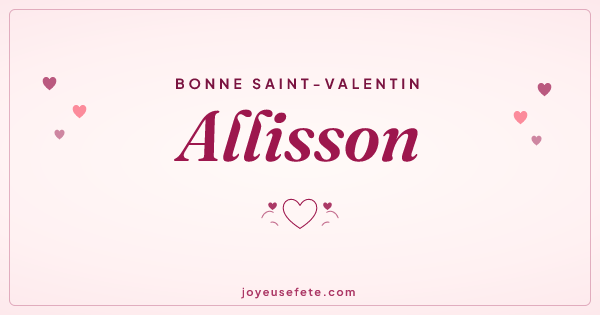 Image « Bonne Saint-Valentin Allisson » au format large