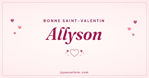 Image « Bonne Saint-Valentin Allyson » au format large