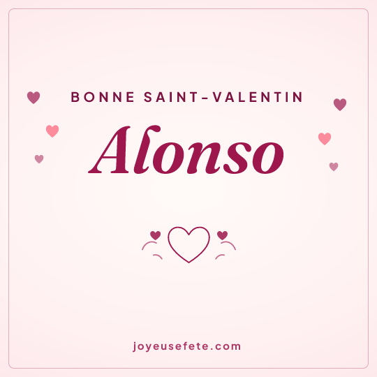 Image carrée « Bonne Saint-Valentin Alonso » pour WhatsApp